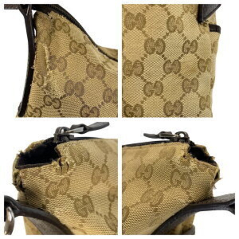 Gucci Bag Canvas Shoulder Beige GG Messenger Leather Tan Brown Crossbody - Picture 7 of 10